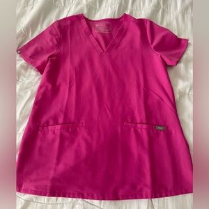 Figs Casma Three pocket scrub top- Electric Orchid